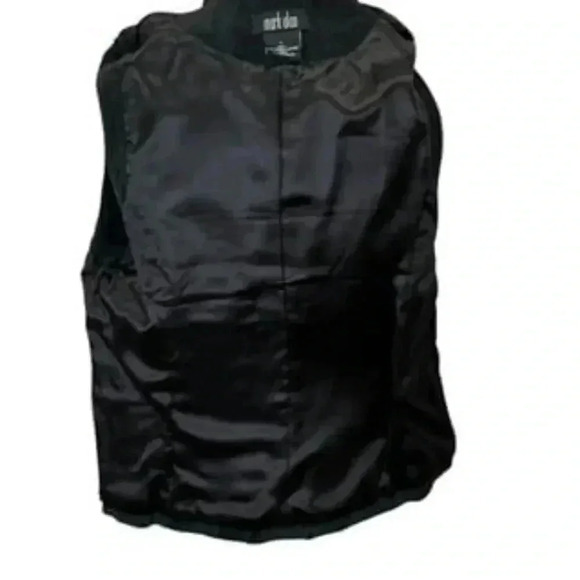 Mark Alan western‎ Leather Suede Biker Front Zip Up Black Vest Women’s Size Larg - Picture 4 of 10